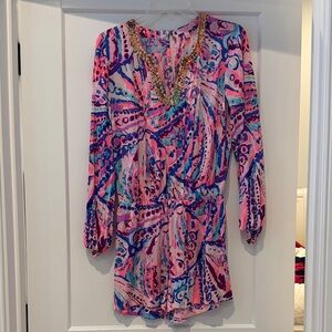 Lilly Pulitzer Pink and Blue Patterned Jumpsuit